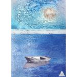 Kunstkort A5 dbl. "sol og måne"
