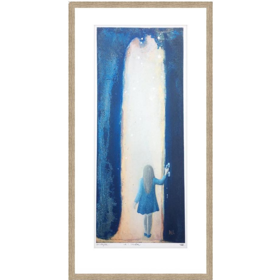 Eikeramme 39 x 71 cm "ut i verden", trykk