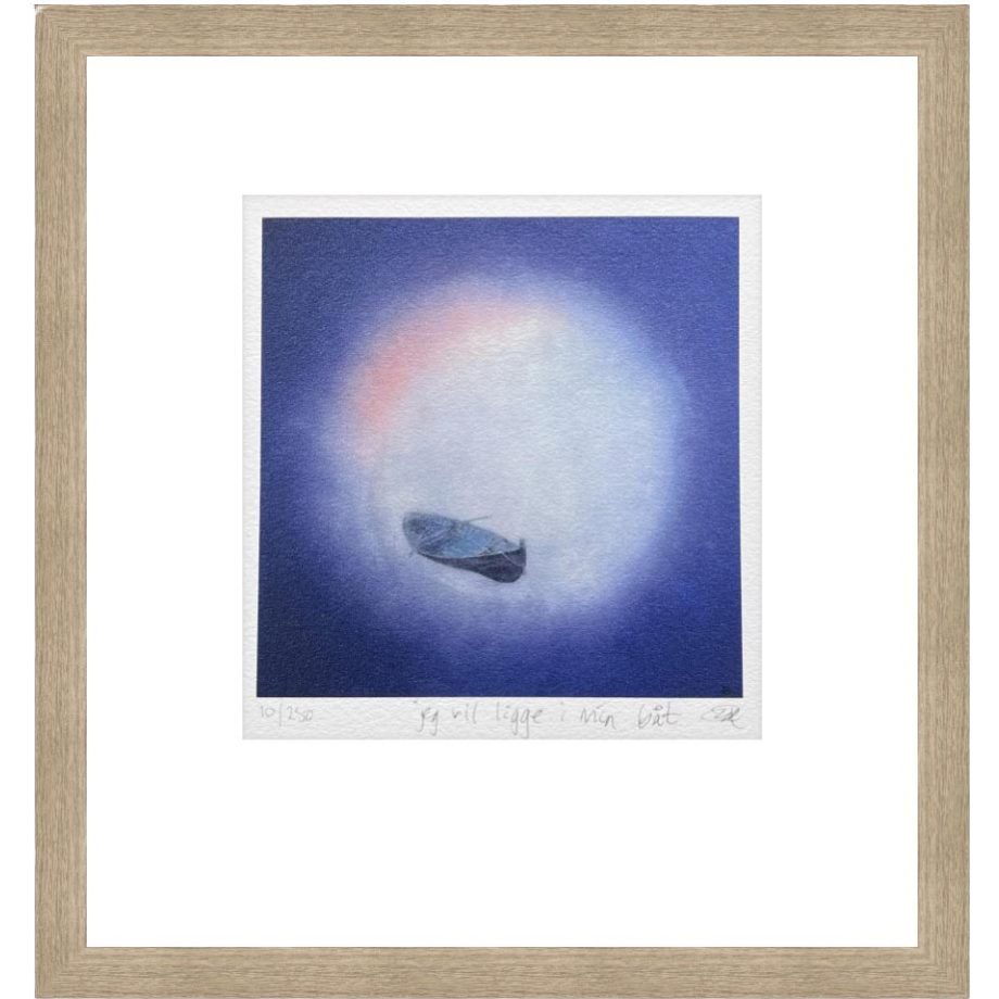 Eikeramme 29 x 29 cm "jeg vil ligge i min båt", trykk