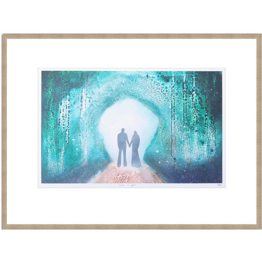 Eikeramme 69 x 52 cm "mens vi går", trykk
