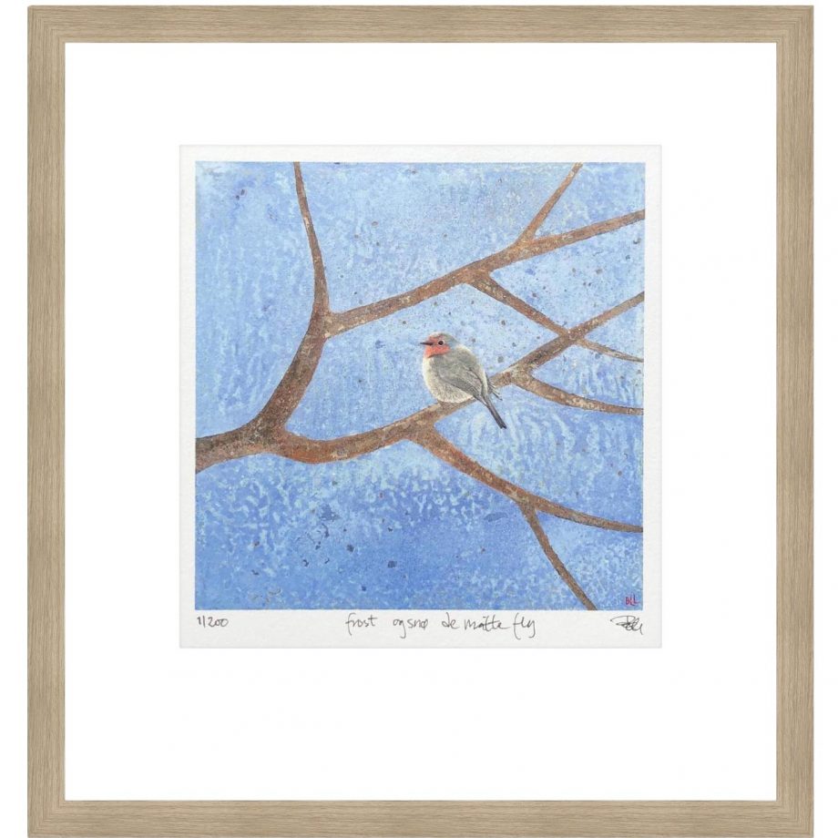 Eikeramme 33 x 33 cm "frost og snø de måtte fly", trykk