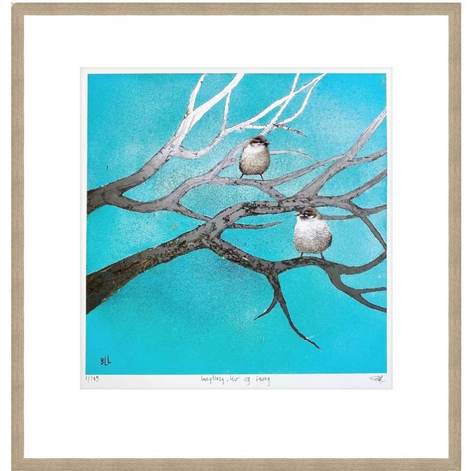 Eikeramme 53 x 53 cm "lengting, liv og sang", trykk