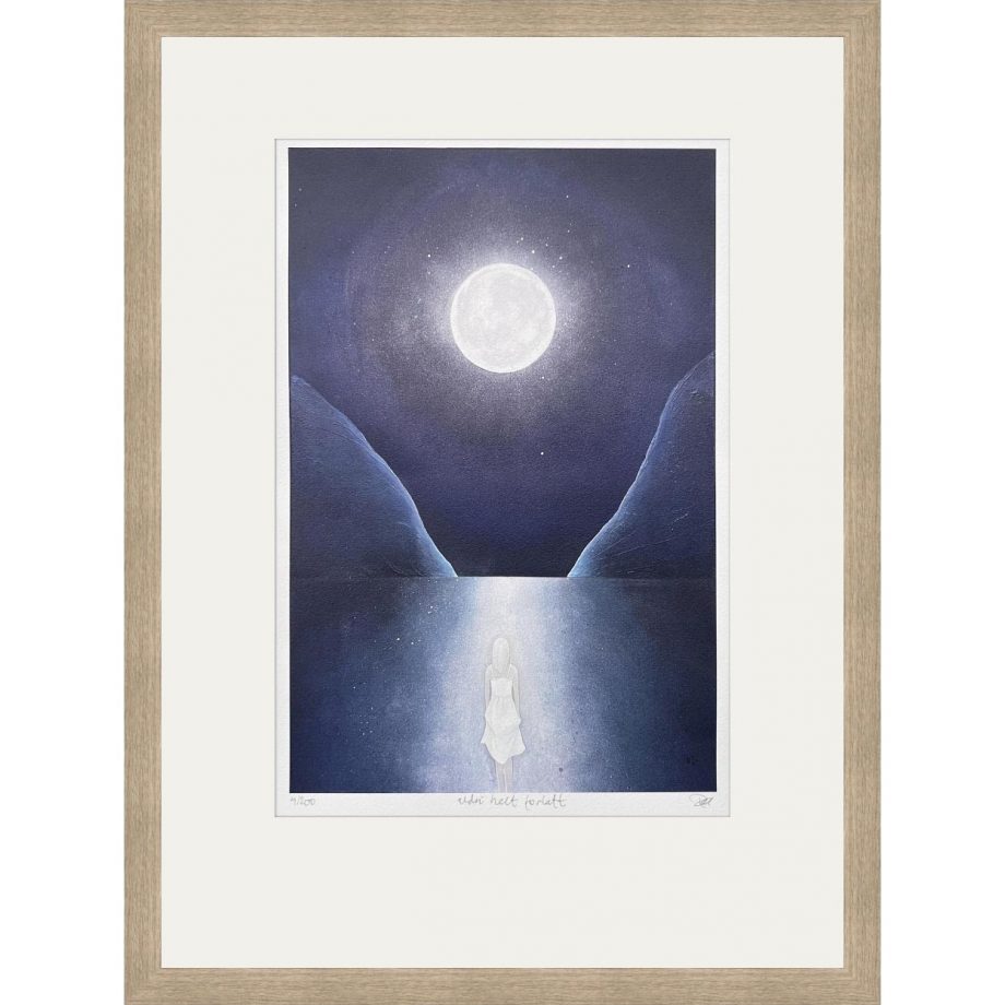 Eikeramme 39 x 53 cm "aldri helt forlatt", trykk