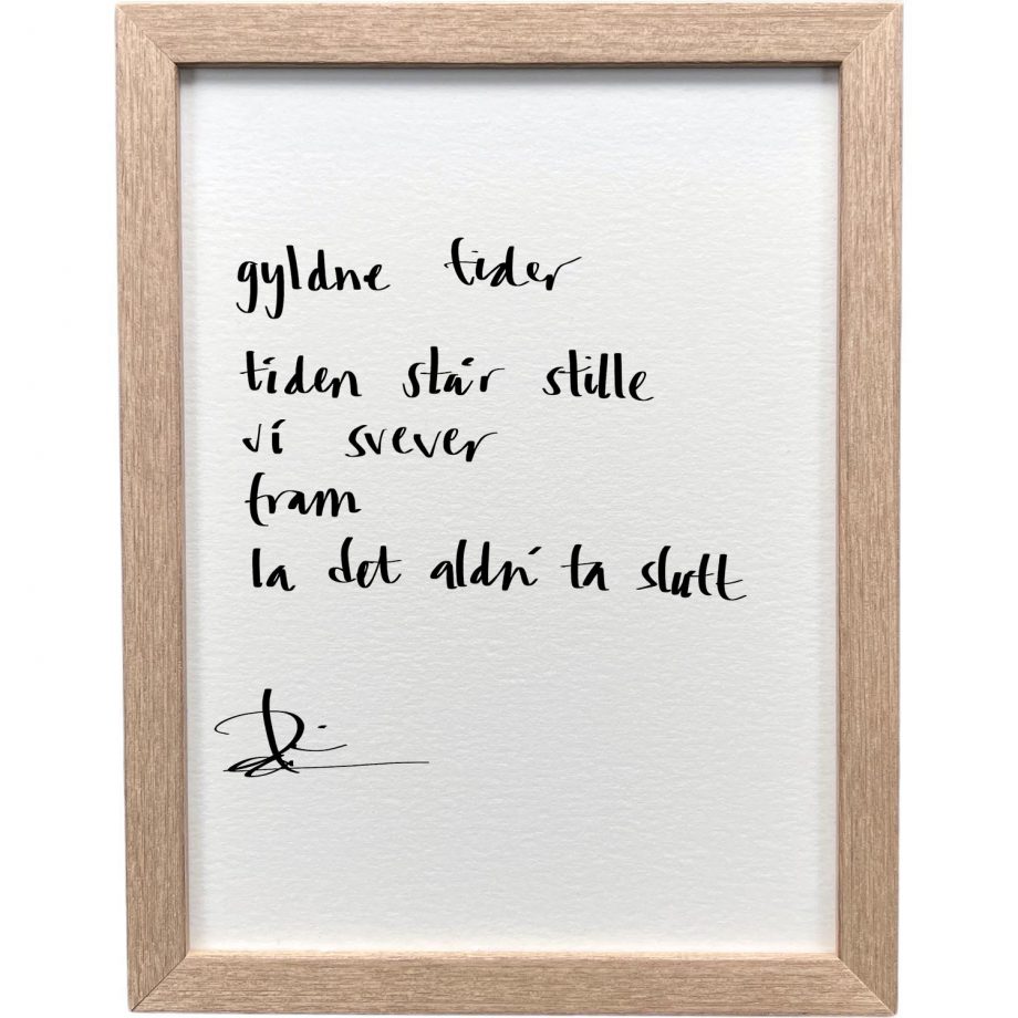 Eikeramme 20 x 26 cm "gyldne tider", dikt