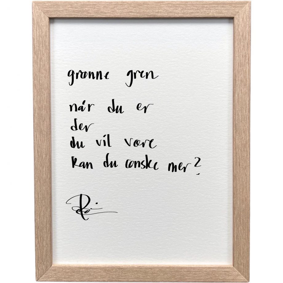 Eikeramme 20 x 26 cm "grønne gren", dikt
