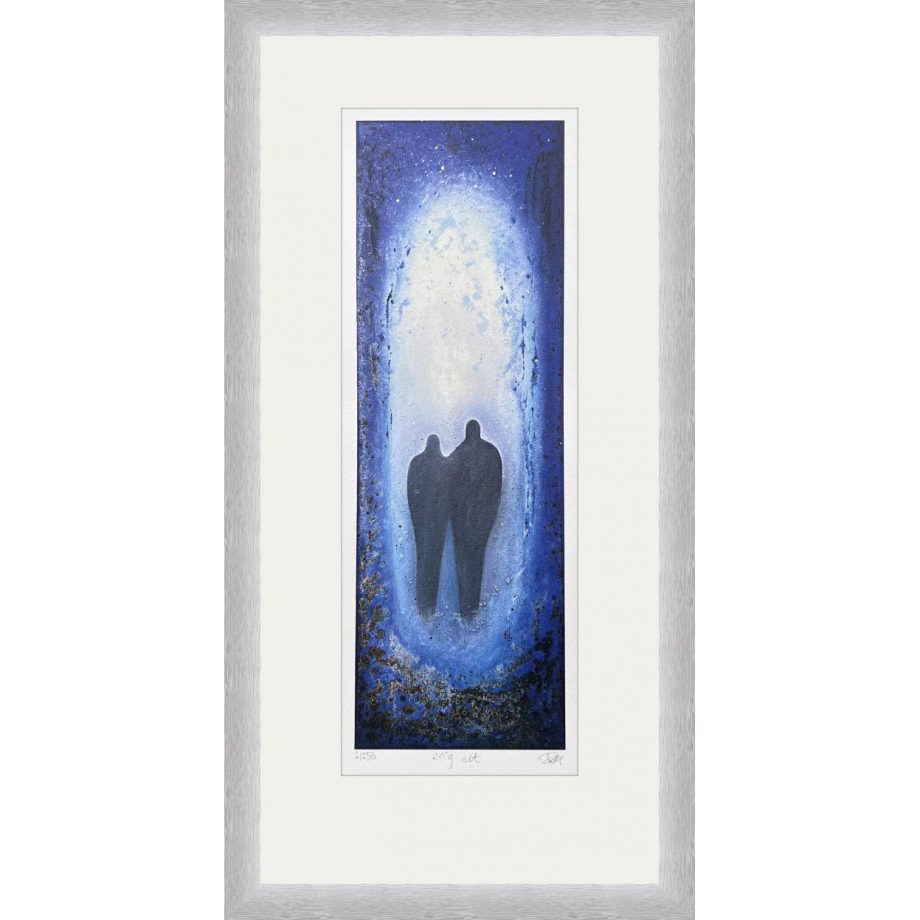 Sølvgrå ramme 29 x 53 cm "evig alt", trykk
