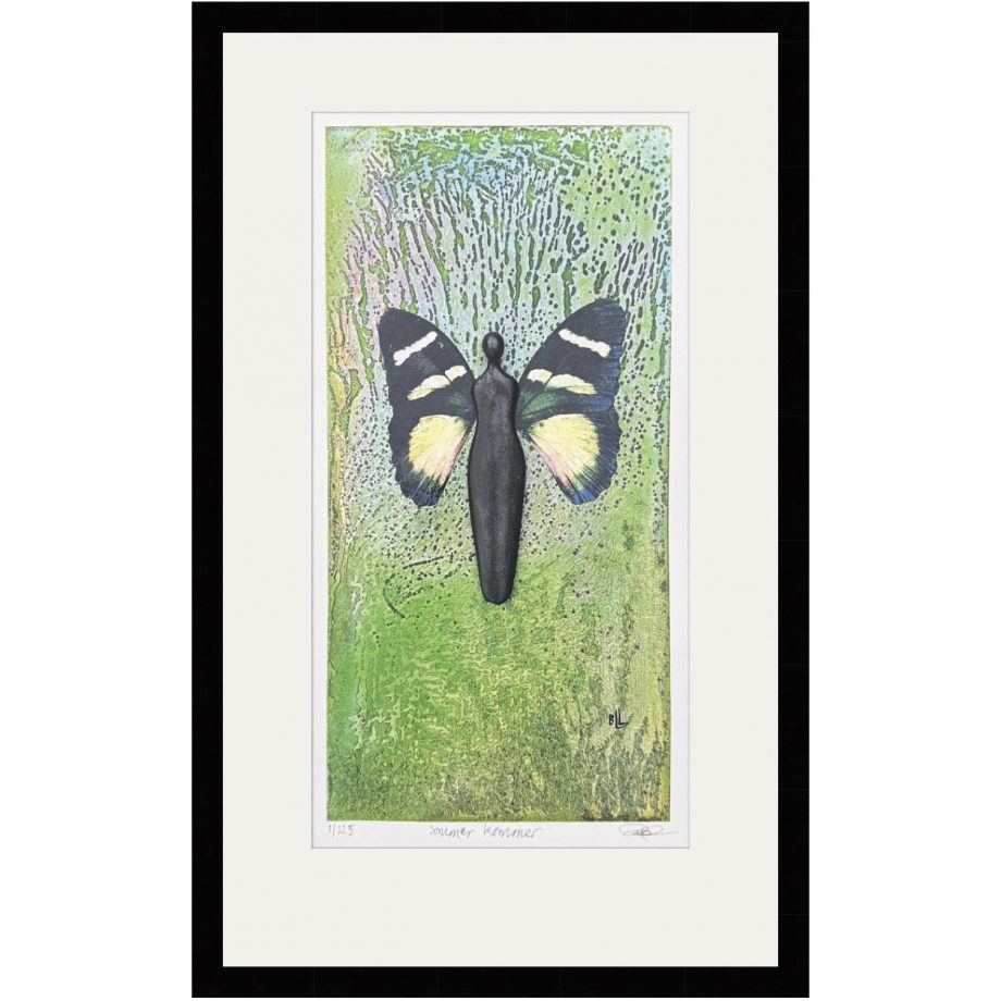 Sort ramme 34 x 52 cm "sommer kommer", trykk