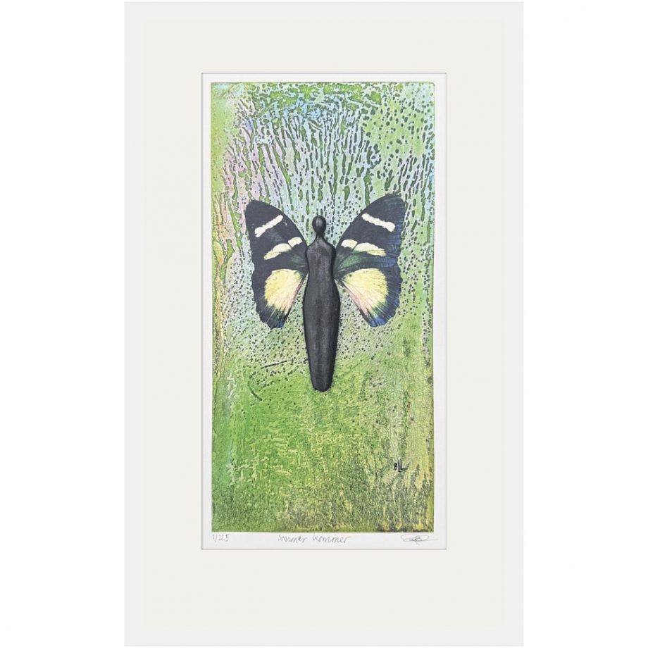 Hvit ramme 34 x 52 cm "sommer kommer", trykk