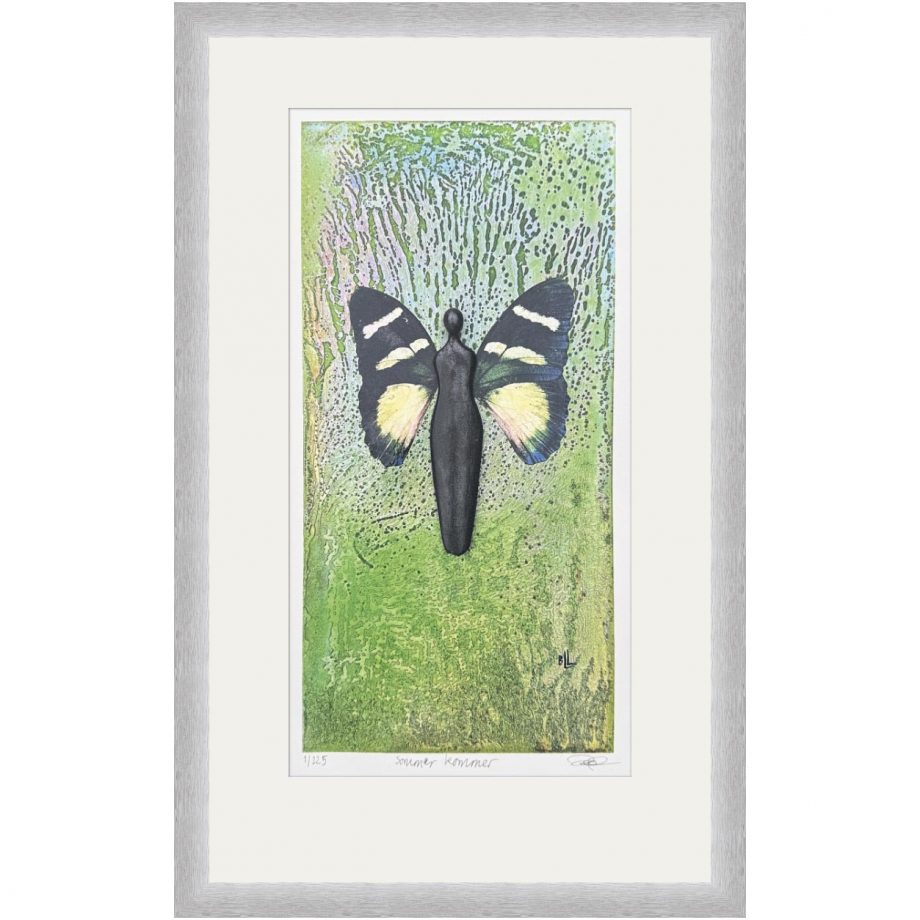 Sølvgrå ramme 34 x 52 cm "sommer kommer", trykk