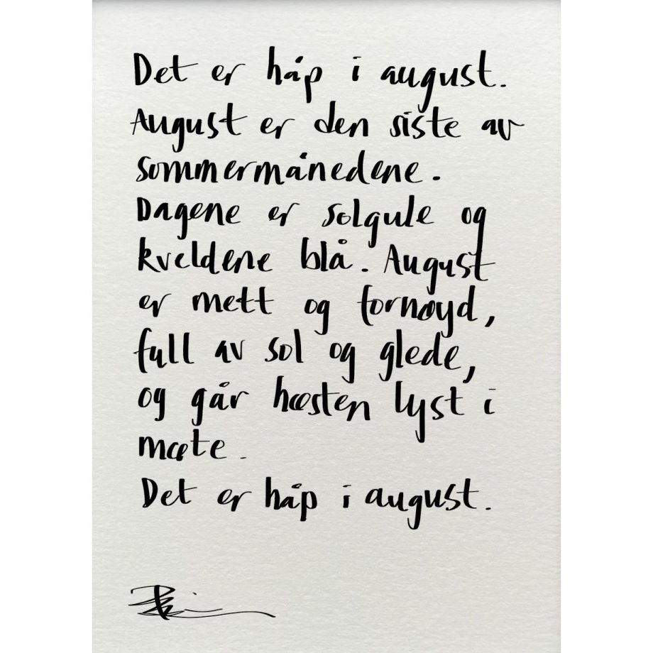 "håp august", tekst