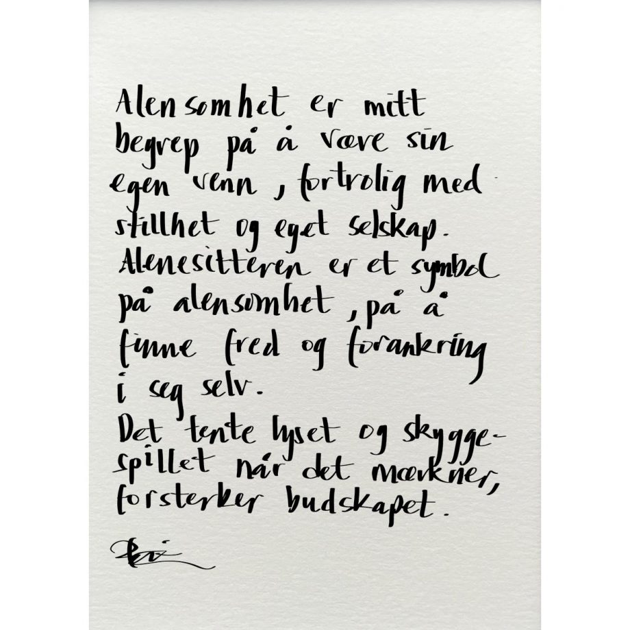 "Alenesitter", tekst