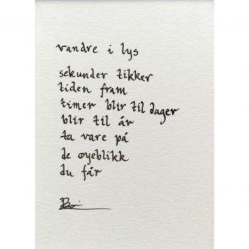 "vandre i lys", dikt