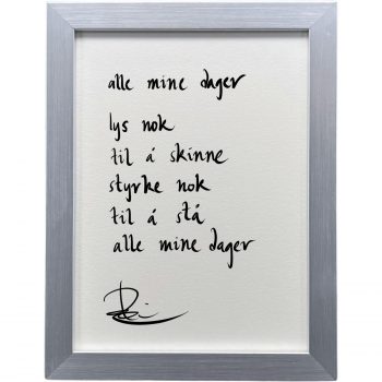 Sølvgrå ramme 20 x 26 cm "alle mine dager", dikt