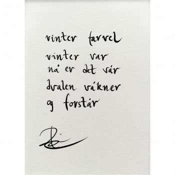 "vinter farvel", dikt