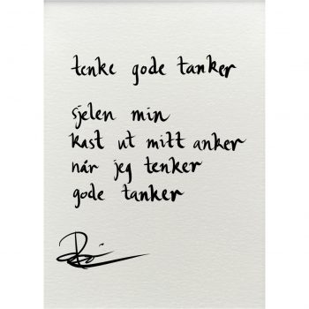 "tenke gode tanker", dikt