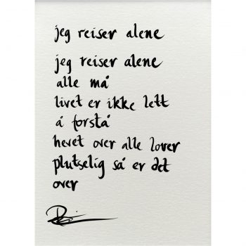 "jeg reiser alene", dikt