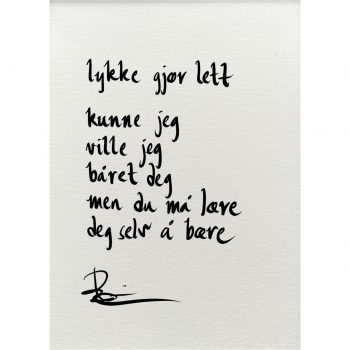 "lykke gjør lett", dikt