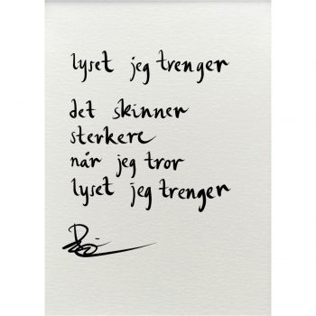 "lyset jeg trenger", dikt