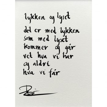 "lykken og lyset", dikt