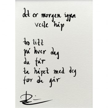 "det er morgen igjen, vesle håp", dikt
