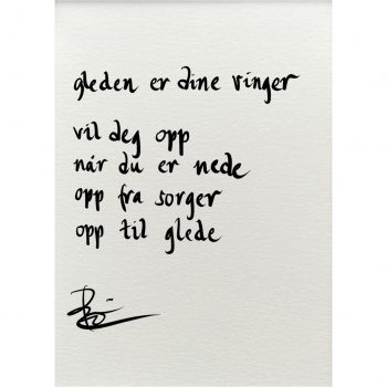 "gleden er dine vinger", dikt