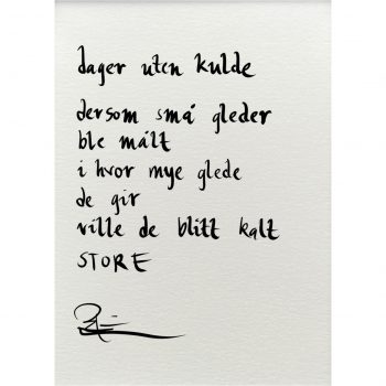 "dager uten kulde", dikt