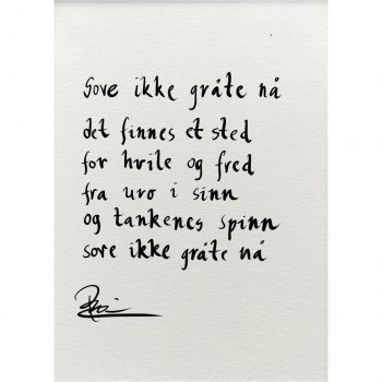 "sove ikke gråte nå", dikt