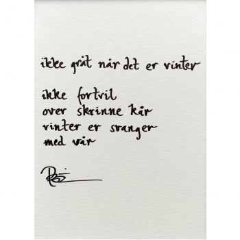 "ikke gråt når det er vinter", dikt