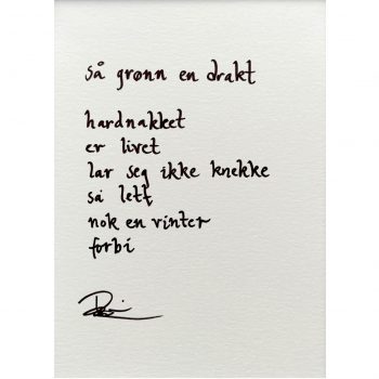 "så grønn en drakt", dikt