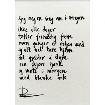 "syng meg en sang om i morgen", dikt