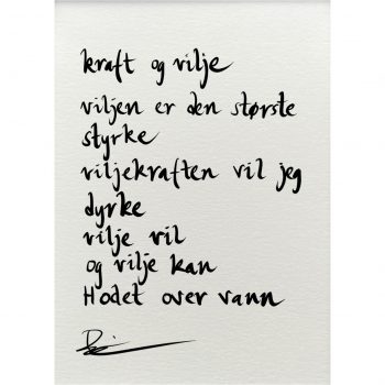 "kraft og vilje", dikt
