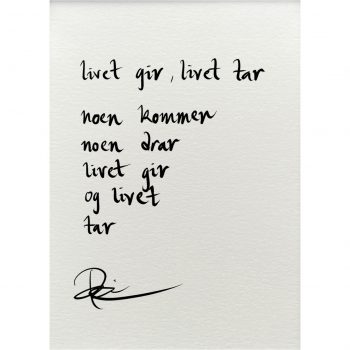 "livet gir, livet tar", dikt