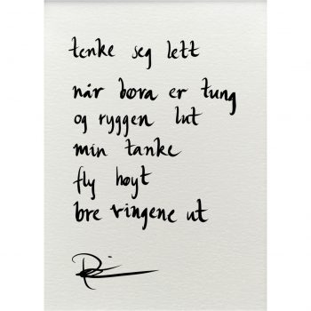 "tenke seg lett", dikt