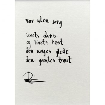 "vær uten sorg", dikt