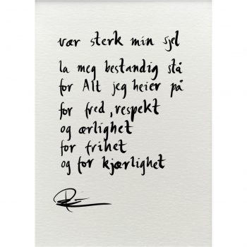 "vær sterk min sjel", dikt