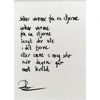 "søker varme fra en stjerne", dikt