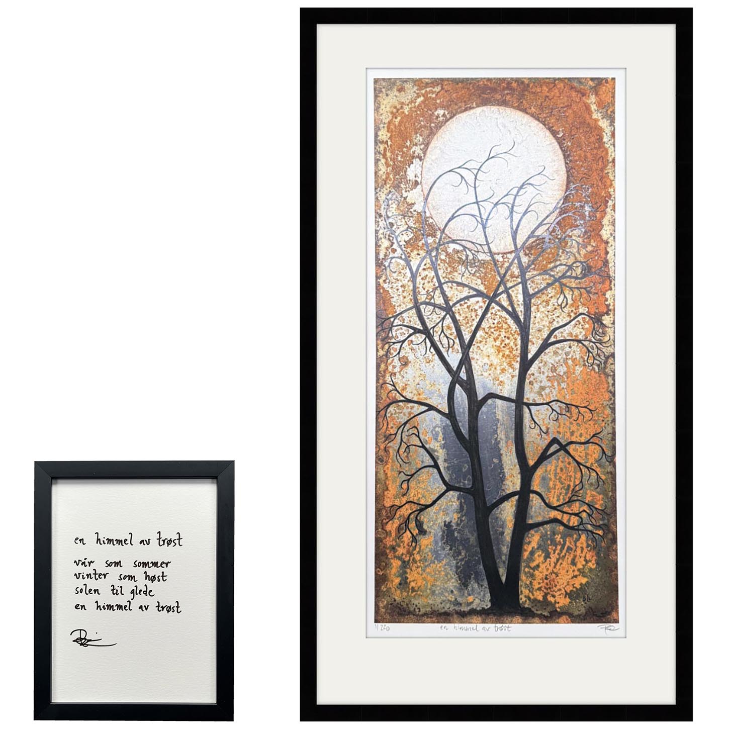 "en himmel av trøst", trykk